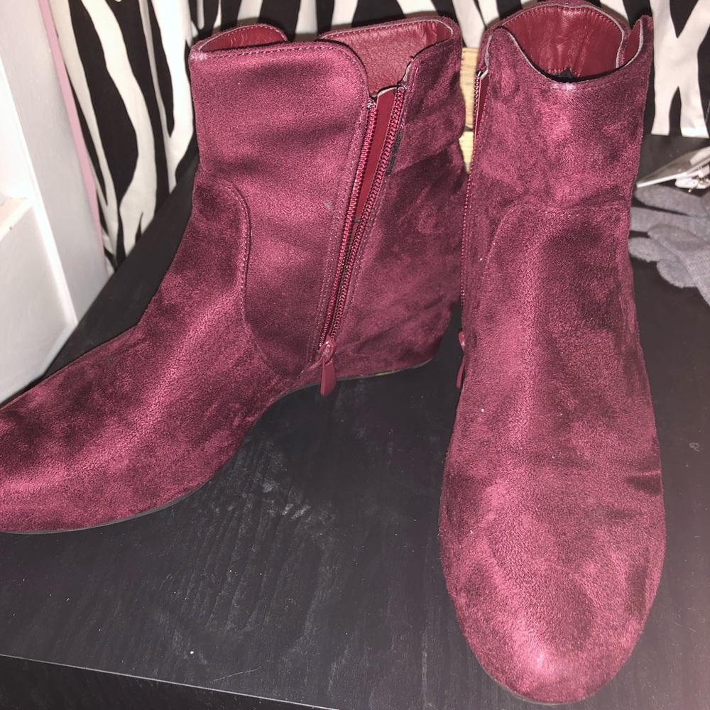 Red Ankle Booties, size 8.5